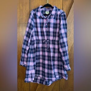 True Craft Pink and Blue Plaid Kids Casual Dress